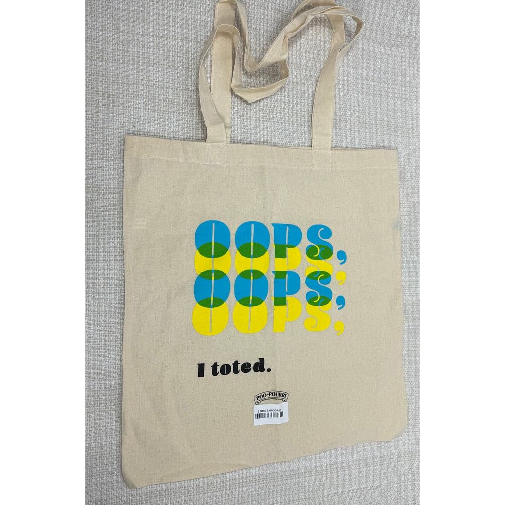Canvas‎ Tote Bag Poo-Pourri "OOPS,I toted" Shopping Bag NEW!